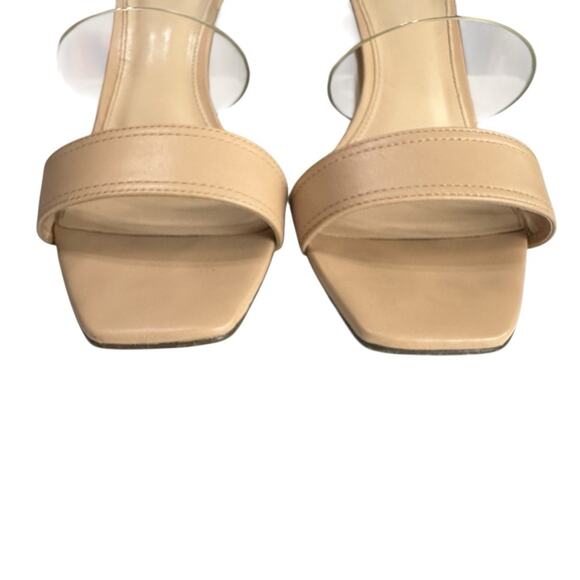 Vince Camuto Felima Mules Biscuit Soft Leather & Clear Size 11 Vaca Resort Club - Picture 10 of 12